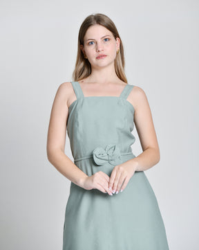 Vestido Alfaiataria Cinto Flor  Cod 6000952