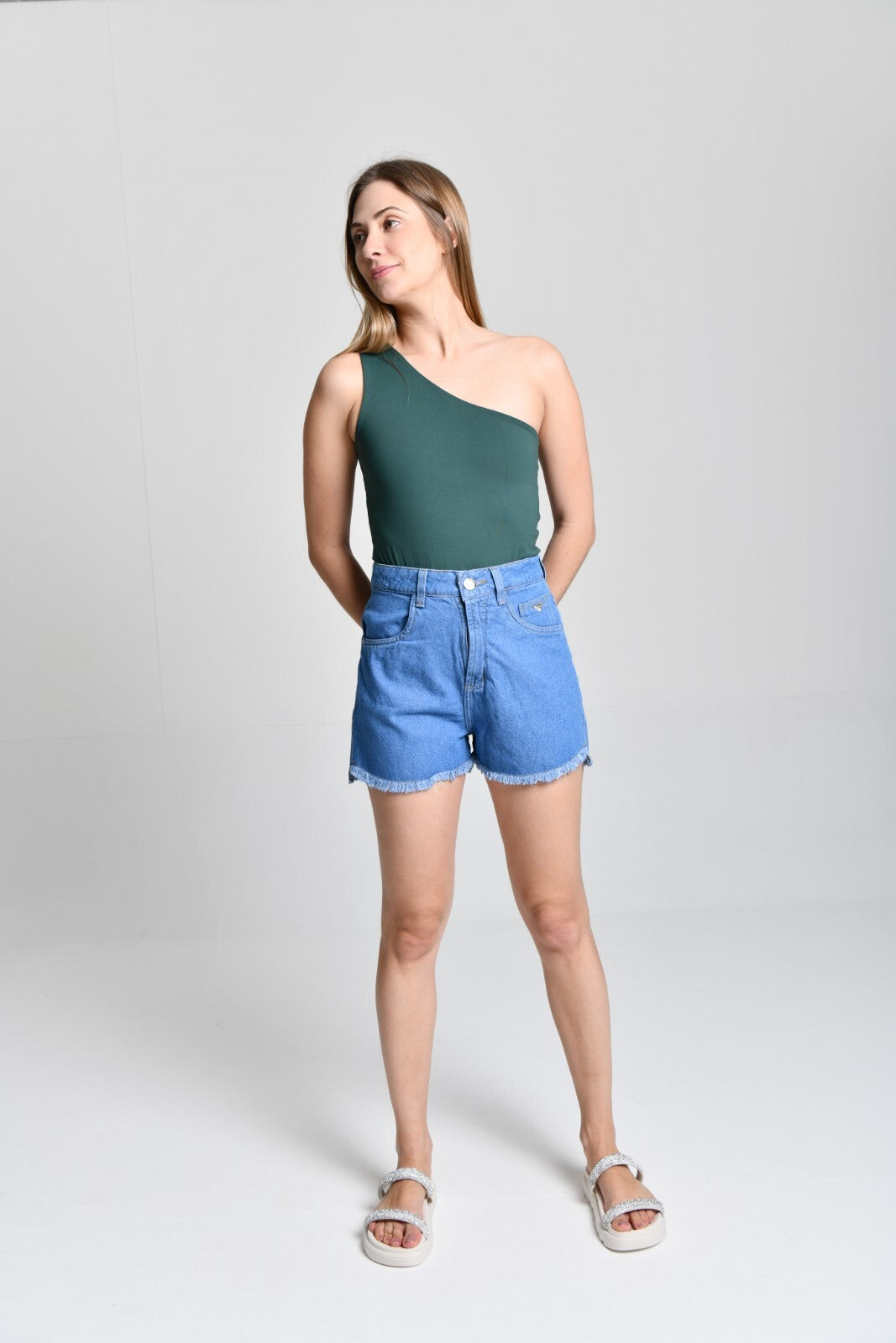 Short Fem Jeans Com Brilho HiLL cod 000053