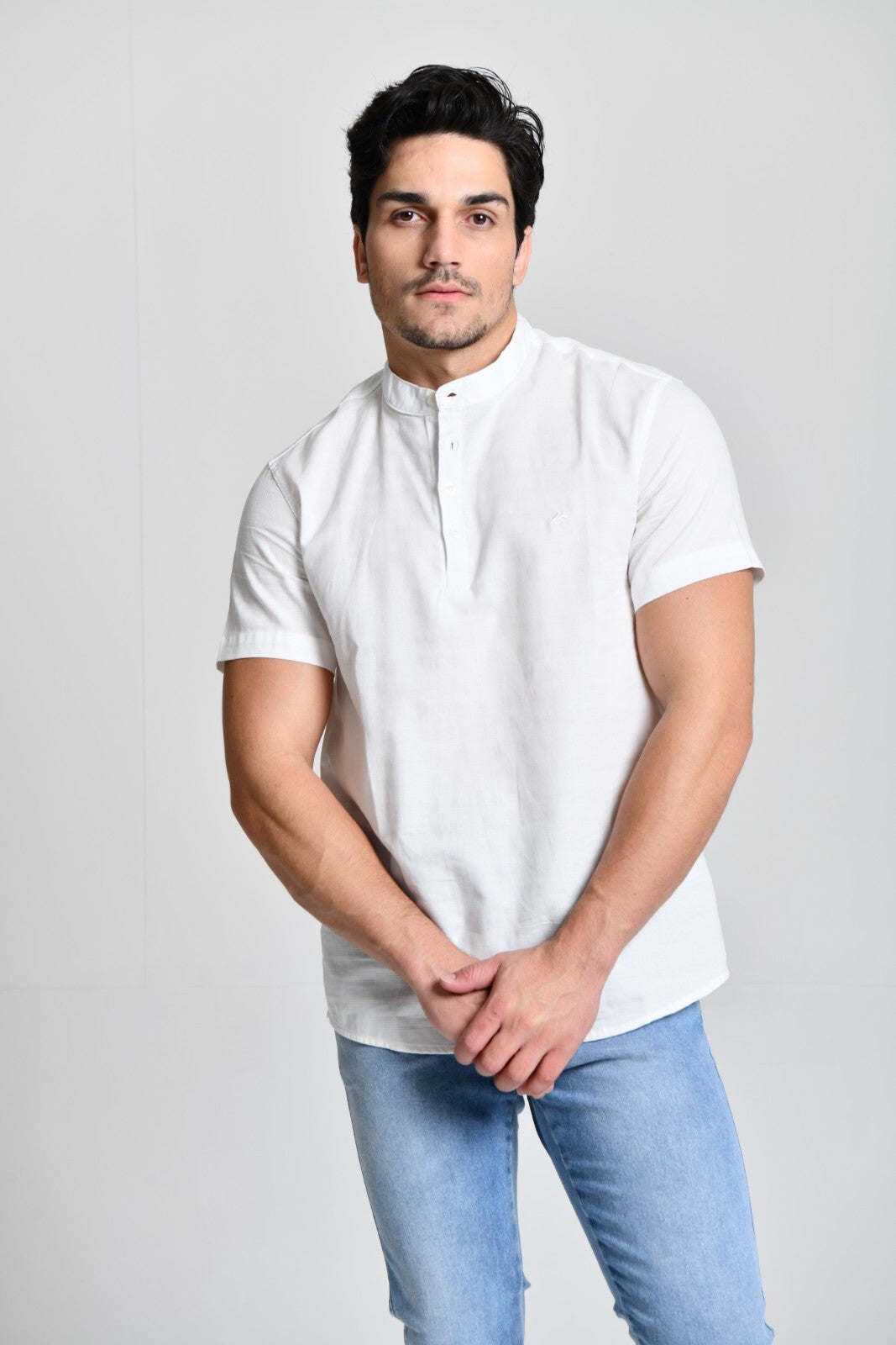 Camisa Gola Padre Manga Curta Branca cod 000537