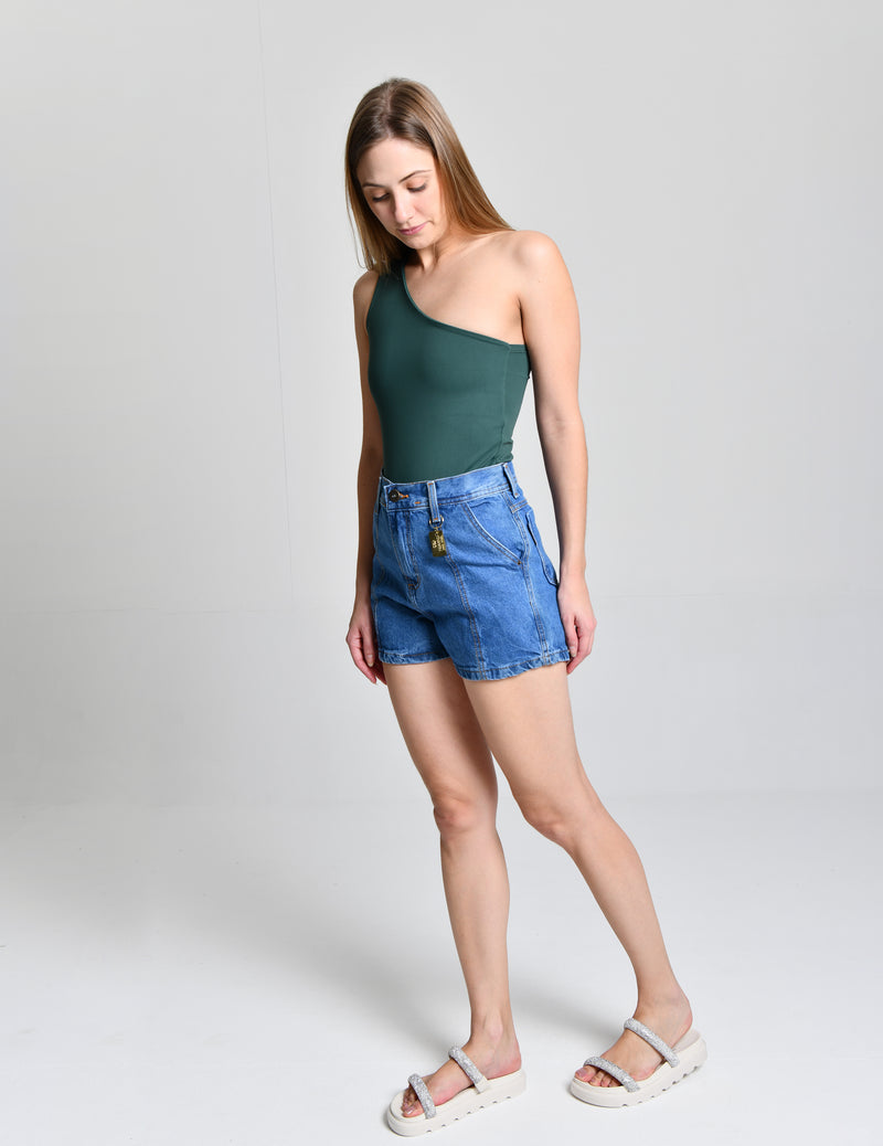 Short Fem Jeans Claro Linha Mom cod 000307