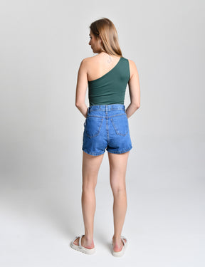 Short Fem Jeans Claro Linha Mom cod 000307