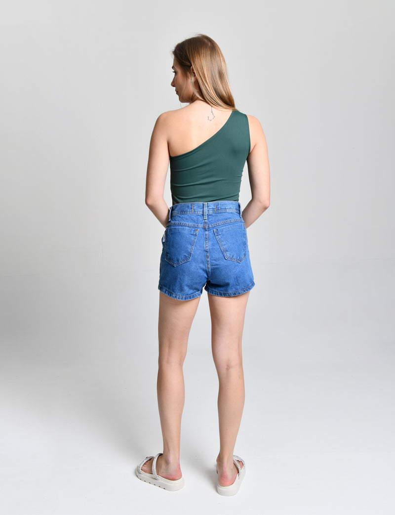 Short Fem Jeans Claro Linha Mom cod 000307