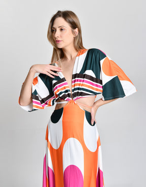 Vestido Multicolor Alto Padrão Gring  cod 000577