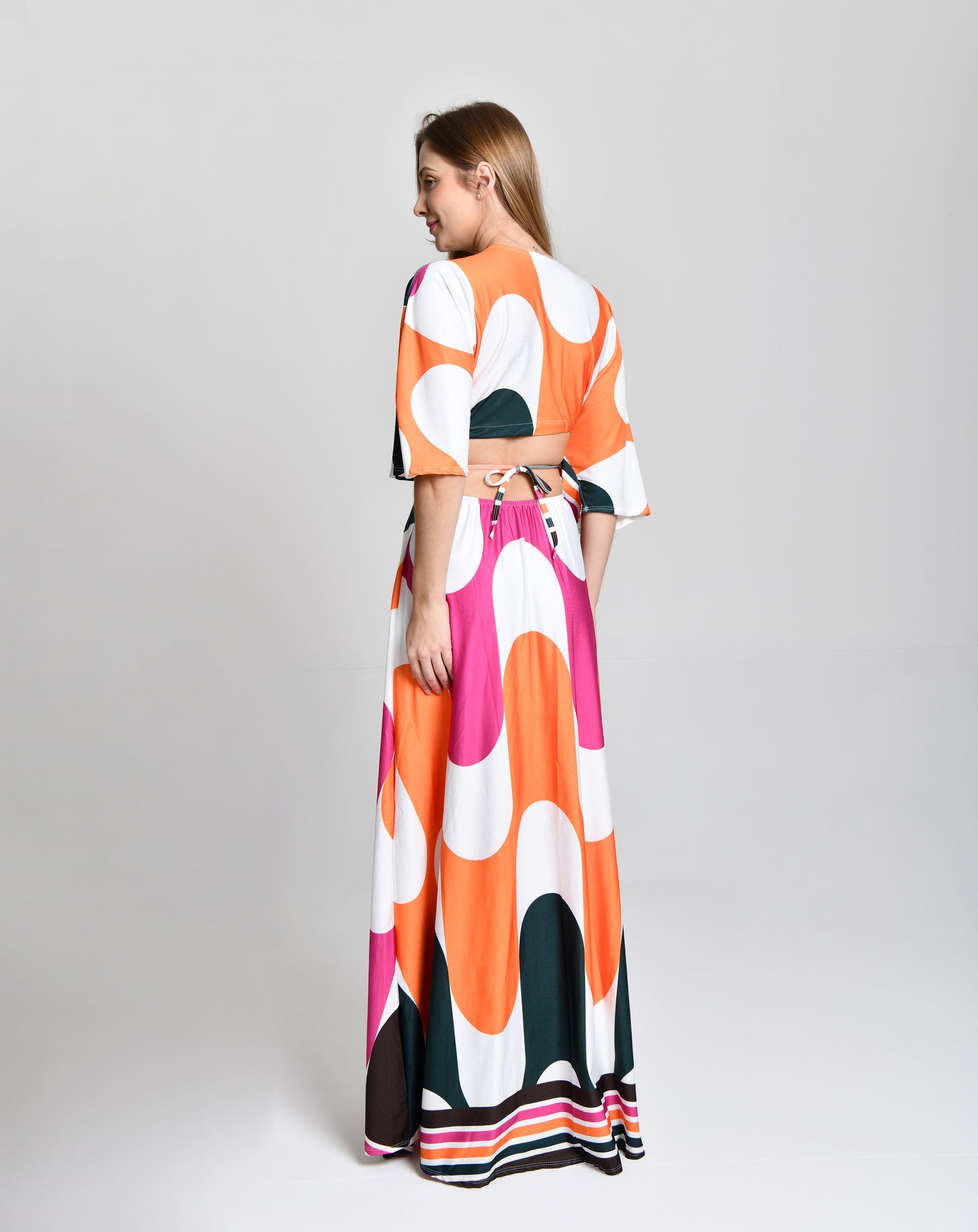 Vestido Multicolor Alto Padrão Gring  cod 000577