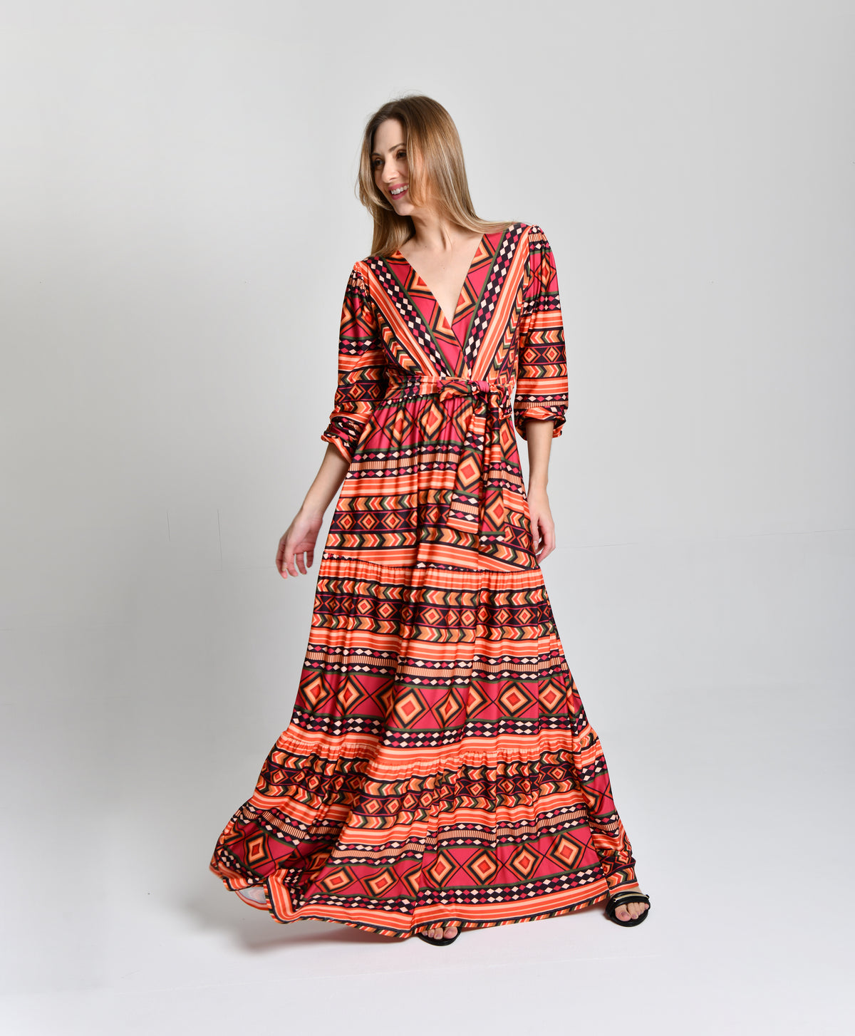 Vestido Hippie Multicolor Alto Padrão cod 000261