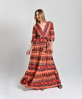 Vestido Hippie Multicolor Alto Padrão cod 000261