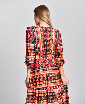 Vestido Hippie Multicolor Alto Padrão cod 000261