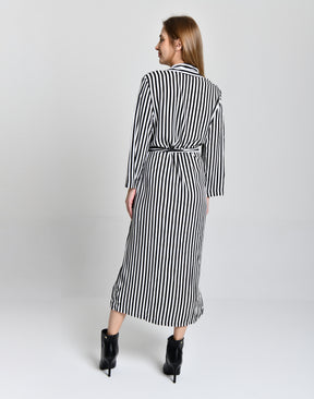Vestido Listrado Preto e Branco cod 6000663