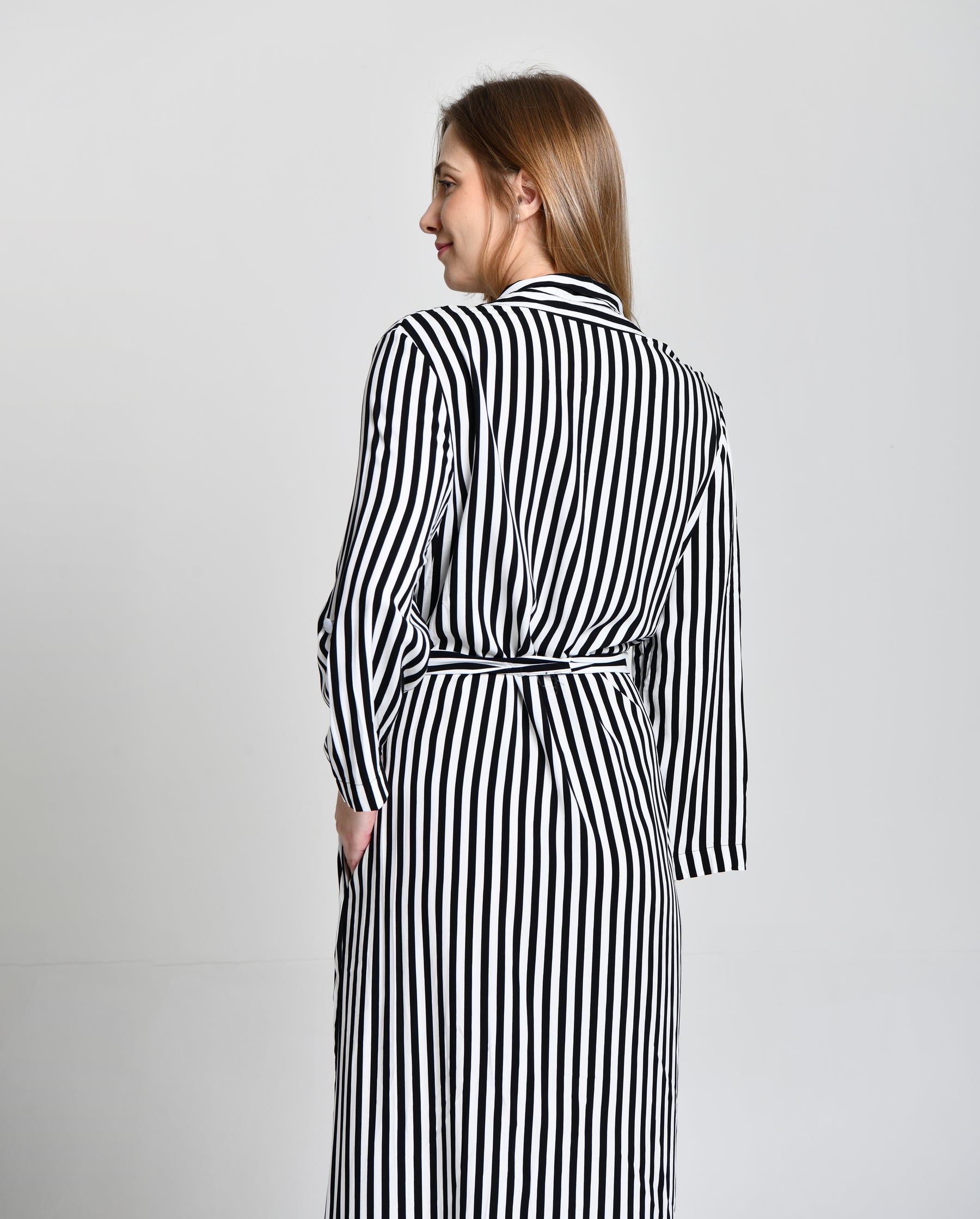 Vestido Listrado Preto e Branco cod 6000663