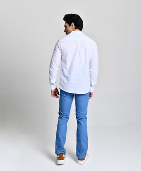 Camisa Gola Padre Manga Longa Branca 23054