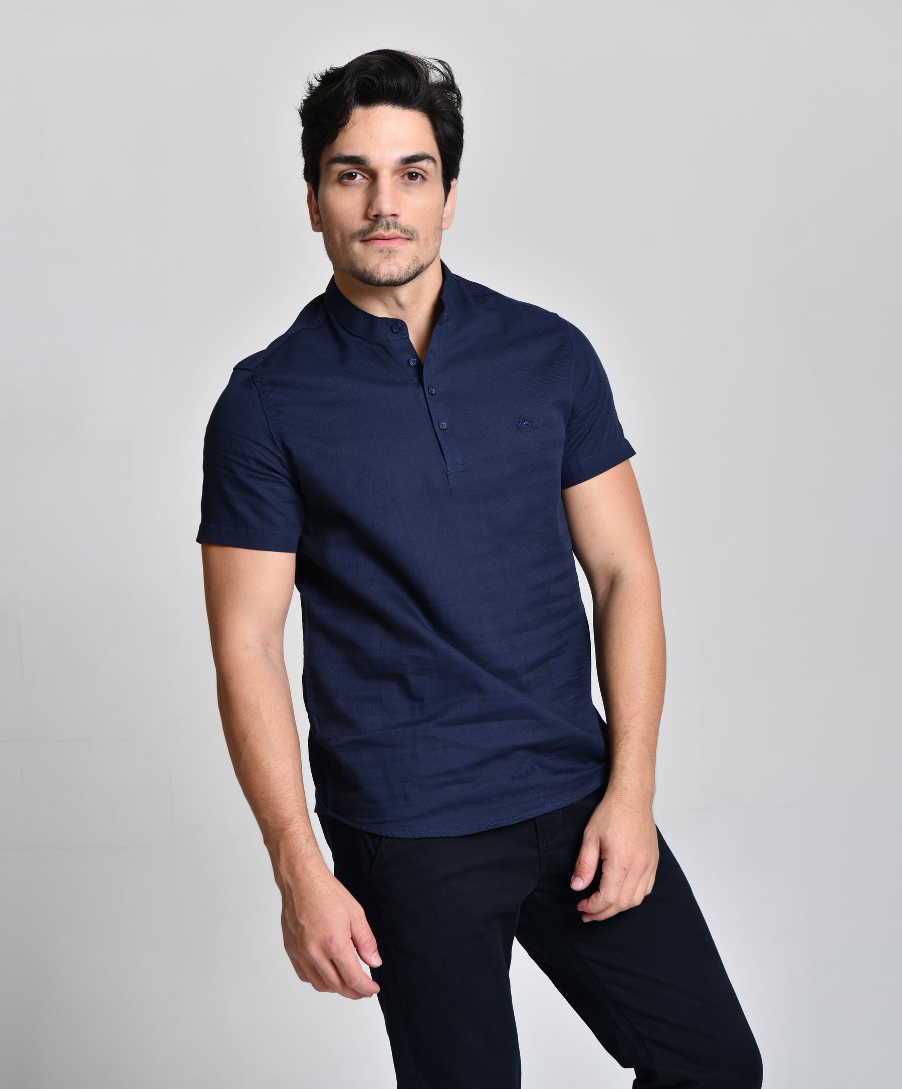 Camisa Gola Padre azul escura cod 000534