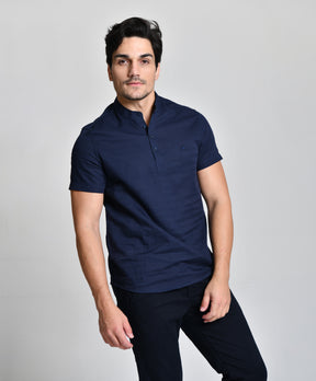 Camisa Gola Padre azul escura cod 000534