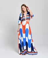 Vestido Multicolor Cintura Aberta  cod 000578