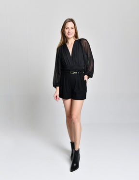 Short Linho Alfaiataria Preto cod 000654