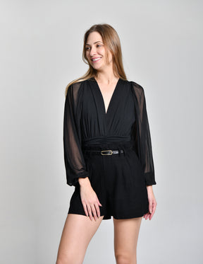 Short Linho Alfaiataria Preto cod 000654