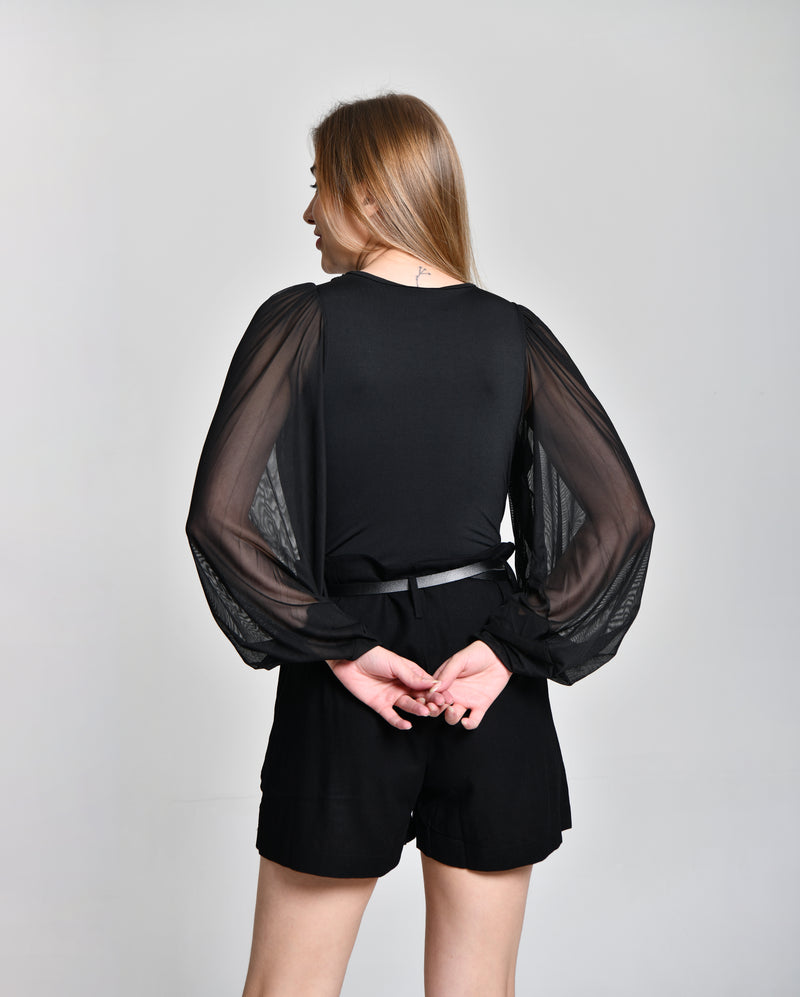 Short Linho Alfaiataria Preto cod 000654