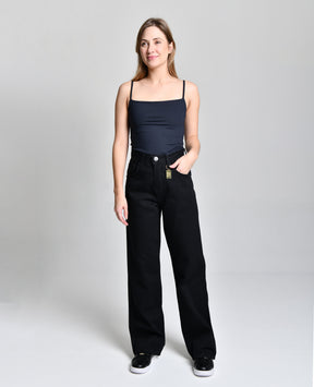 Calça Jeans Preta Boca Larga HiLL cod 000312