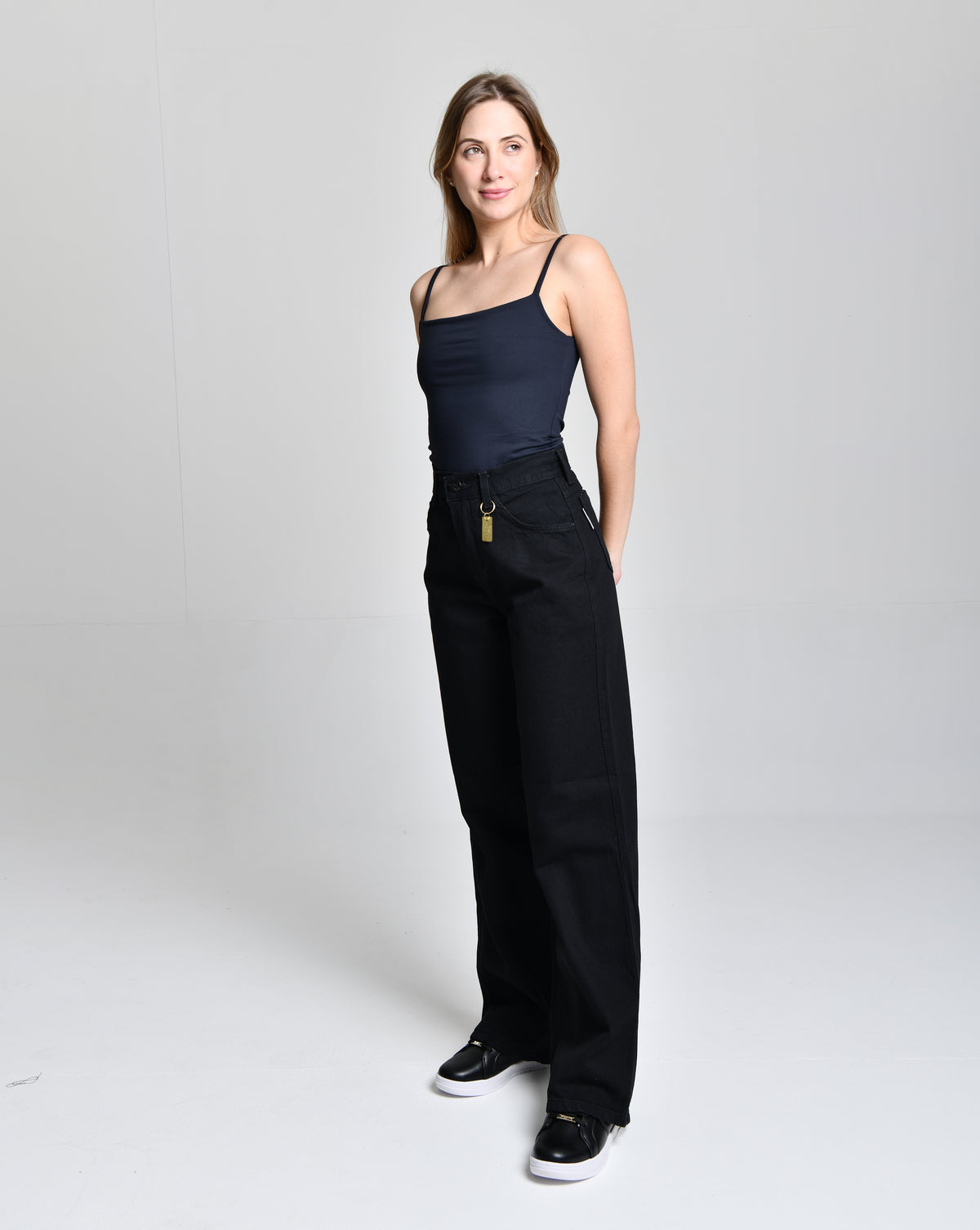 Calça Jeans Preta Boca Larga HiLL cod 000312