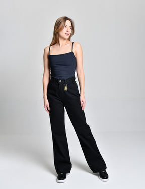 Calça Jeans Preta Boca Larga HiLL cod 000312