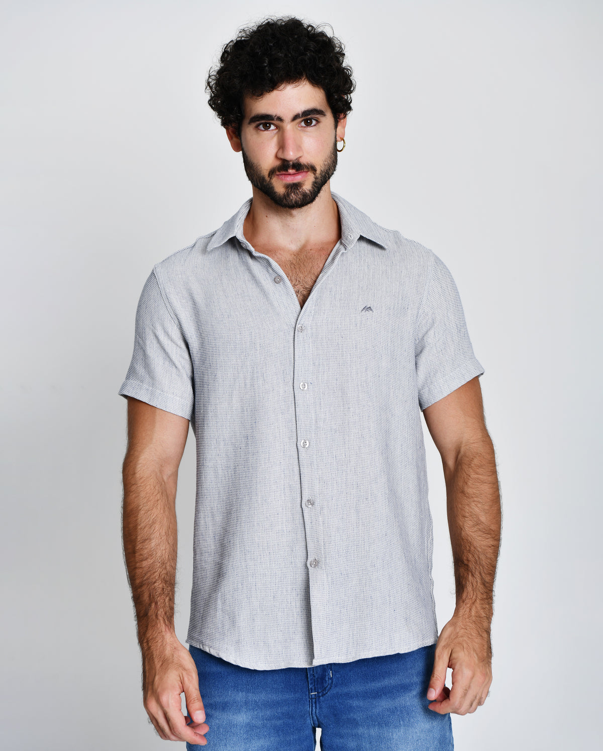 Camisa Social Manga Curta 100% Algodão