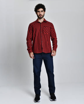 Camisa Masculina Xadrez Manga Longa 19019